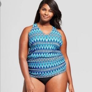 Ava & Viv plus Tankini swimsuit top NWT